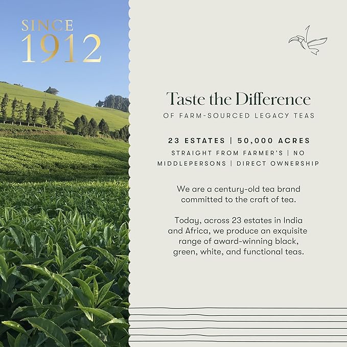 Luxmi Estates Tale of Two Estates Organic English Breakfast Tea (50 Tea Bags) Caffeinated Tea Bags For A Morning Boost and Natural Energy, With Certified Organic Darjeeling & Assam Black Tea