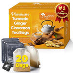 Load image into Gallery viewer, TOG999, Premium 20 Tea Bags Turmeric, Ginger, Cinnamon, 100% Natural, Hand-made Blend of Turmeric, Ginger, and Cinnamon Herbal Tea. Eco-conscious Tea Bags. No Sugar, No Caffeine, No Gluten, Vegan.