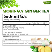 TOG999, Permium Moringa Ginger Herbal Tea – 60 Tea Bags – Caffeine-Free, Smooth & Warming Blend – Pure Ingredients, Sustainably Sourced. No Sugar. No Gluten. Vegan.
