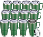 Load image into Gallery viewer, 30 oz Tumbler with Handle and Lid, Stainless Steel Tumblers Bulk Double Wall Vacuum Insulated Travel Mug Leak Proof Cup Keep Drinks Cold and Hot Dark Green, 12 Pack