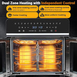 Load image into Gallery viewer, 24Qt Large Air Fryer Toaster Oven Combo - French Double Door Airfryer, 15 Cooking Functions Touch Dual Zone Independent Control Electric Oven, Stainless Steel Air Fryers Oven 13 Accessories &amp; Cookbook