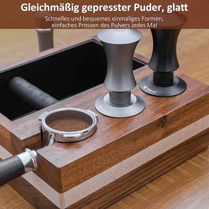 51mm Espresso Tamper, YMWVH Premium Barista Espresso Coffee Tamper Silver with Dual Spring Loaded 100% Stainless Steel Ripple Base, Constant 30lb, Compatible with Delonghi Espresso Coffee Machine