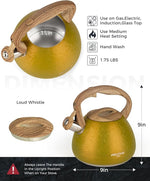 Load image into Gallery viewer, POLIVIAR Tea Kettle, 2.7 Quart Stovetop Tea Kettle, Audible Whistling Teapot with Crackle Finish, Food Grade Stainless Steel for Anti-Rust, Anti Hot Handle, Suitable for All Heat Sources (JX2023-LRY)