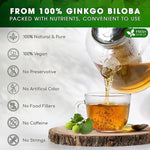 Load image into Gallery viewer, FreshDrinkUS, Premium 75 Ginkgo Biloba Leaf Tea Bags, 100% Natural &amp; Pure from Ginkgo Biloba Leaves. Loose Leaf Herbal Tea. Made with Eco-Conscious Tea Bags. No Sugar, No Caffeine, No Gluten, Vegan.