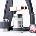 Load image into Gallery viewer, Crema Coffee Products | 45.5mm Coffee Distributor/Leveler &amp; Hand Tamper | Fits Flair Pro and Pro 2 | Double Sided, Adjustable Depth | Beautiful Espresso Hand Tampers (45.5mm) (Silver)