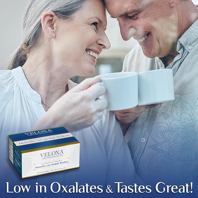 Veloxa™ Very Low Oxalate Tea (90 Pyramid Tea Bags (3 Cartons), Heavenly Low Oxalate Rooibos)