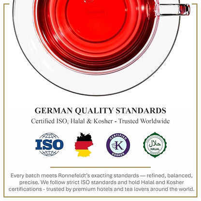 Ronnefeldt 100% Fruits of Joy – German Fruit & Herbal Tea with Hibiscus, Rose Hips, Papaya & Mint – Loose Leaf in 15 Individually Wrapped Bags – Naturally Caffeine-Free