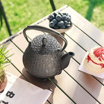Load image into Gallery viewer, Cast Iron Teapot, 32oz Tea Kettle with Infuser for Stove Top, Sakura Blossom Pattern Japanese Tea Pot for Tea &amp; Coffee Coated with Enameled Interior, Silicone Handle 950ml black