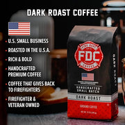 Fire Department Coffee - Gives Back to Firefighters - Dark Roast Ground Coffee - Bold & Smooth - Roasted in the USA - Veteran Owned (12 oz, Pack of 2)