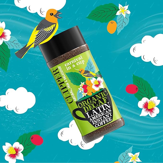 Clipper Coffee, Latin American Arabica, Organic Decaf Instant Coffee, Medium Roasted, Freeze Dried, Ethically Sourced, 6 Pack, 3.53oz