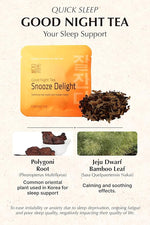 Load image into Gallery viewer, IDO TEA Snooze Delight Good Night Tea | Organic Herbal Bedtime &amp; Calming Caffeine Free Tea with Jeju Dwarf Bamboo &amp; Red Polygoni Root (30 Tea Bags)