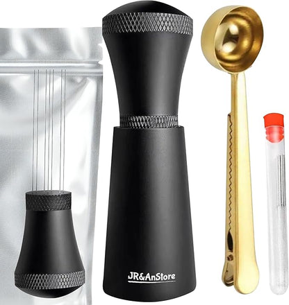 WDT Tool Espresso, WDT Tool, 7 needles 0.35mm with 5 extra, Espresso Distribution Tool, WDT black, Coffee Scoop with Clip 35g, Espresso Tools, Espresso WDT, Espresso WDT Tool,