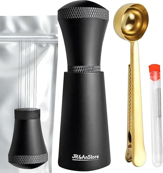 WDT Tool Espresso, WDT Tool, 7 needles 0.35mm with 5 extra, Espresso Distribution Tool, WDT black, Coffee Scoop with Clip 35g, Espresso Tools, Espresso WDT, Espresso WDT Tool,