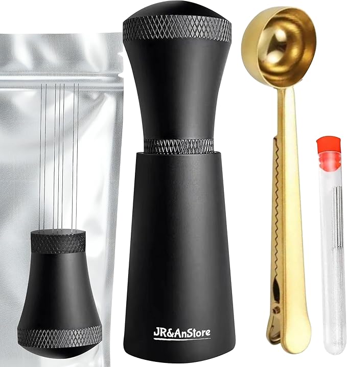 WDT Tool Espresso, WDT Tool, 7 needles 0.35mm with 5 extra, Espresso Distribution Tool, WDT black, Coffee Scoop with Clip 35g, Espresso Tools, Espresso WDT, Espresso WDT Tool,