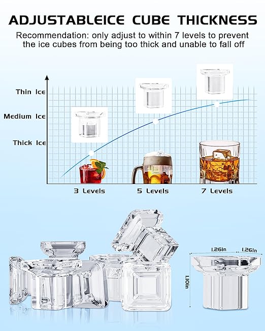 Commercial Spray Drench Ice Maker Machine 150 Lbs/Day, Undercounter Ice Makers 100Lbs Storage Bin and 32 Ice Trays, Under Counter ice Maker for Home, Bar, Party