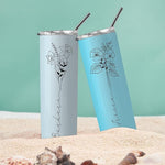 Load image into Gallery viewer, Birthday Gifts for Women, Personalized Tumblers with Birth Flower and Name, 10 Colors - 20 Oz, Skinny Tumblers for Women