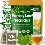 Load image into Gallery viewer, FreshDrinkUS, Premium 75 Parsley Leaf Tea Bags, 100% Natural &amp; Pure from Parsley Leaves. Loose Leaf Parsley Herbal Tea. Made with Natural Material Tea Bags. No Sugar, No Caffeine, No Gluten, Vegan.