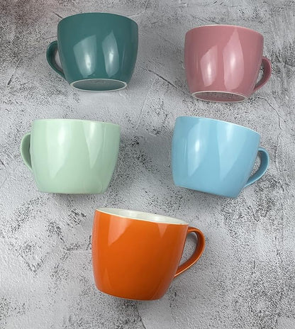MECOWON 30 OZ Porcelain Coffee Mugs, Set of 2 Large Mugs for Soup, Cereal and Salad (Turquoise)