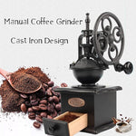 Load image into Gallery viewer, Coffee Grinder,Wooden Coffee Bean Grinder Manual Coffee Grinder Roller, Antique Coffee Mill with Cast Iron Hand Crank for Making Mesh Coffee, Decoration, Best Gift (Black (four deformation base))