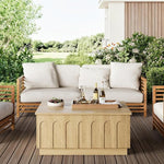 Load image into Gallery viewer, Lift Top Coffee Table with Storage, Modern Coffee Table with Arched Design, 31.5" Square Tea Table with Wood Grain, Boho Multifunctional Center Table for Living Room, Office, Oak