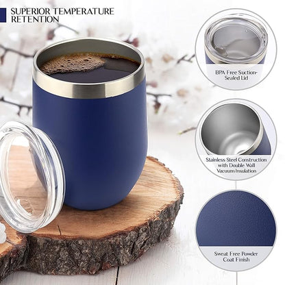 Tea and Coffee Lovers Gift Set - Includes Temperature Retention Cup, 3 Fresh Roasted Full Pot Ground-Coffee Samplers, 6 Special Blend Teabags & Honey Presented in Beautiful Gift Bag For Women & Men