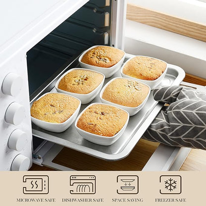 MALACASA 5 oz Porcelain Dip Bowls Set, 12 Pack Small Ramekins, Dipping Sauce Dishes, Stackable Tiny Ramekins for Pudding, Souffle, Brulee, Dessert, Snack, Charcuterie Boards accessories, Oven Safe