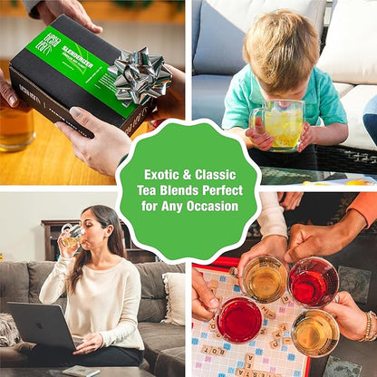 Tiesta Tea - 7 Green Teas Dry Flight Sampler, Loose Leaf, Medium Caffeine Hot & Iced Tea, Premium Green Tea Blends, 7 Resealable Sample Pouches