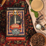 Load image into Gallery viewer, Bones Coffee Company White Russian, Cream and Cocktail Flavored Coffee, Medium Roast Low Acid Arabica Beans Compatible with Auto drip and French Press Coffee Maker, 12 Oz Whole Bean