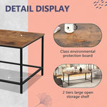 Load image into Gallery viewer, SENIG Coffee Table, Modern Industrial Style Rectangular Table, Brown Wood and Sturdy Metal Side End Table, Rustic Accent Functional Coffee Table for Living Room. 39.3 x 20 x 16