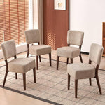 Load image into Gallery viewer, Howtek Modern Dining Chairs Set of 4 with 6.3" Thick Seat Cushions, Space-Saving Stackable Upholstered Kitchen Chairs, Ergonomic Backrest &amp; Metal Legs, Brown