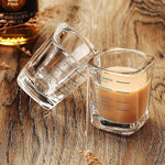 Load image into Gallery viewer, Shot Glasses Measuring cup Liquid Heavy Base Glass Wine Glass Espresso Shot Glass Measurement 2 OZ / 60ML Glass Set for Whiskey, Tequila, Vodka Birthday Gifts Women Men,(Square-4pack)