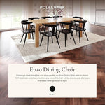 Load image into Gallery viewer, Poly &amp; BARK Mid Century Modern Enzo Black Dining Chair – Solid Oak Wood Splat Back Chair, 18" Seat Height, 32" Tall – Stylish MCM Kitchen &amp; Dining Room Chair - Set of 4
