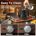 Load image into Gallery viewer, Stariver Gooseneck Electric Kettle, 0.8L Electric Tea Kettle Tea Pot, Pour Over Coffee Kettle with Stainless Steel Inner Lid &amp; Bottom, Water Boiler with Auto Shut Off and Boil Dry Protection, Black