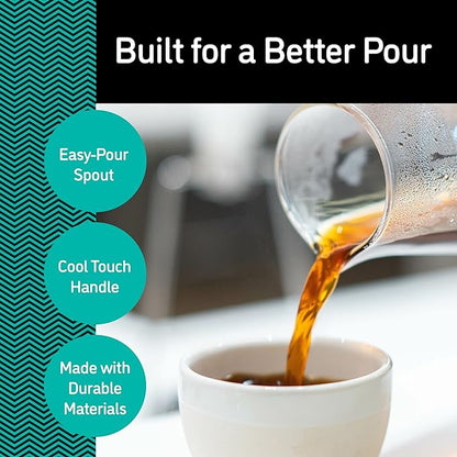 Coffee Gator Pour Over Coffee Maker - 14oz High Heat Borosilicate Glass with Reusable Stainless Steel Filter, Drip Coffee Brewer Pourover Dripper Set Carafe, 400ml Clear