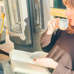 Load image into Gallery viewer, Mora Ceramic Mini Espresso Cups Set of 4, 3oz - Tiny Italian Inspired Mugs With Saucers For Small Shots of Coffee - Modern Boho Style For Any Kitchen or Cafe. Microwave Safe Porcelain - Asstd Neutrals