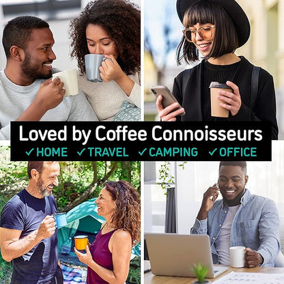 Coffee Gator French Press Coffee Maker 34oz, Double Insulated Stainless Steel Brewer plus Travel Jar Canister, Portable Hot Cold Brew Tea Cafetera for Coffee Bar Accessories Kitchen Camping, Black