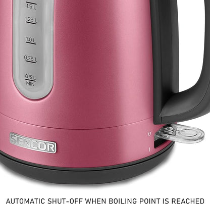 Sencor SWK1774RD 1.7L Stainless Steel Electric Kettle with Lid Safety Lock, Red