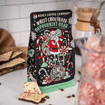 Load image into Gallery viewer, Bones Coffee Company White Chocolate Peppermint Bark Flavored Coffee, Medium Roast Low Acid Arabica Beans Compatible with Auto drip and French Press Coffee Maker, 12 Oz Whole Bean
