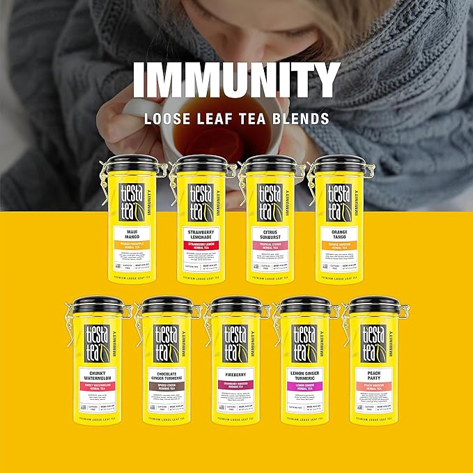 Tiesta Tea - Orange Tango, Loose Leaf, Orange Hibiscus Herbal Tea, Premium Non-Caffeinated Fruit Blend, Makes Hot or Iced & Up to 50 Cups, 4oz Refillable Tin