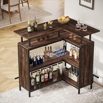 LITTLE TREE Home Bar Unit Mini Liquor Table Cabinet