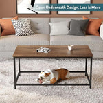 Load image into Gallery viewer, SAYGOER Coffee Table Simple Modern Rectangular Center Table Open Space Minimalist for Living Room Home Office Industrial Cocktail Tables, 39.37 x 19.69 x 17.72, Dark Walnut