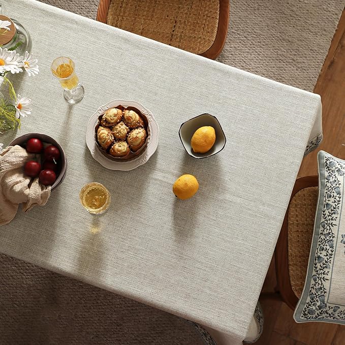 Designer Vintage Linen Elegant Square Table Cloth,Chinoiserie Floral Tablecloth,Wrinkle Resistant Decor Table Cover for Dining Thanksgiving Kitchen Christmas,67"*67"-Segerman B
