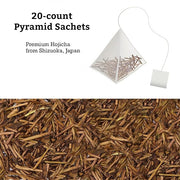 SUGIMOTO TEA Japanese Hojicha Roasted Green Tea Bags 20 Count Pack of 1