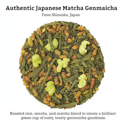 SUGIMOTO TEA Japanese Matcha Genmaicha Green Tea Loose Leaf 1.0 lb (454 g) Pack of 1