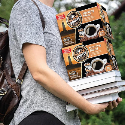 Black Pointe Bay Coffee Morning Blend, Light Roast, 80 Count, Single Serve Coffee Pods for Keurig K-Cup Brewers