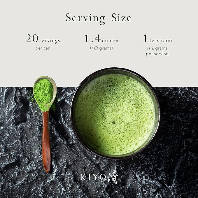 Kiyo Matcha Classic Grade Hatsumukashi Ceremonial Uji Matcha - Pure Japanese First Harvest Ceremonial Grade Matcha Green Tea Powder from Uji, Japan (40g/1.41oz)