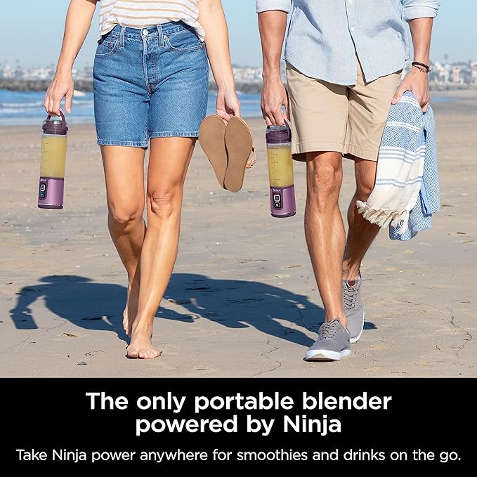 Ninja BC151PR Blast Portable Blender, Cordless, 18oz. Vessel, Personal Blender-for Shakes & Smoothies, BPA Free, Leakproof-Lid & Sip Spout, USB-C Rechargeable, Dishwasher Safe Parts, Passion Fruit