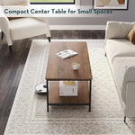 Load image into Gallery viewer, SAYGOER Coffee Table with Storage 2-Tier Industrial Center Table for Living Room, Rectangle Wood Table for Small Spaces Apartment Home Office, Walnut