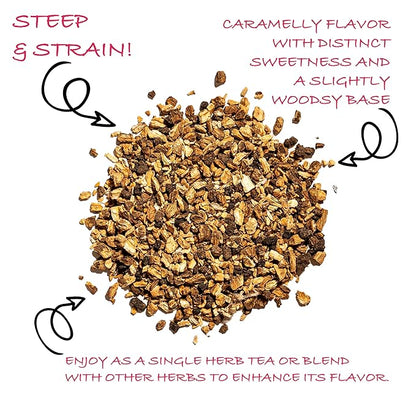 Worldwide Botanicals Organic Burdock Root – 1 lb - 100% Arctium lappa - Raíz de Bardana – Cut & Sift, Excellent Detox and Digestion Herb tea, Used to make Root Beer, 16 ounces