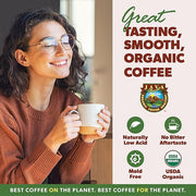 Low Acid Organic Coffee – Whole Bean, Mold-Free & Stomach Friendly by Java Planet, Peruvian Single Origin Decaf Coffee, Water Process, Medium Dark Roast, Smooth Full Flavored, 2x1LB Bag